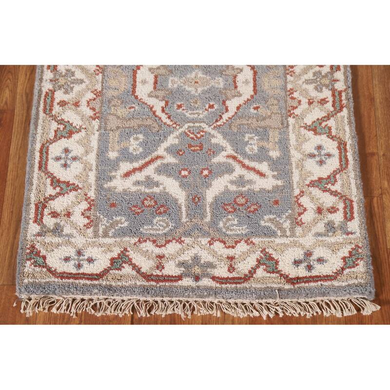 Grey Oushak Indian Area Rug Handmade Wool Carpet - 2'0"x 3'0"