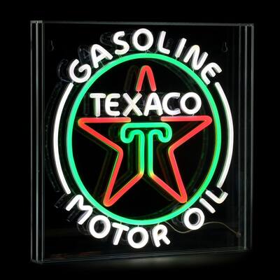 Licensed Texaco Gasoline Motor Oil Acrylic LED Wall Decor Sign - 16" x 16" - 16" x 16"