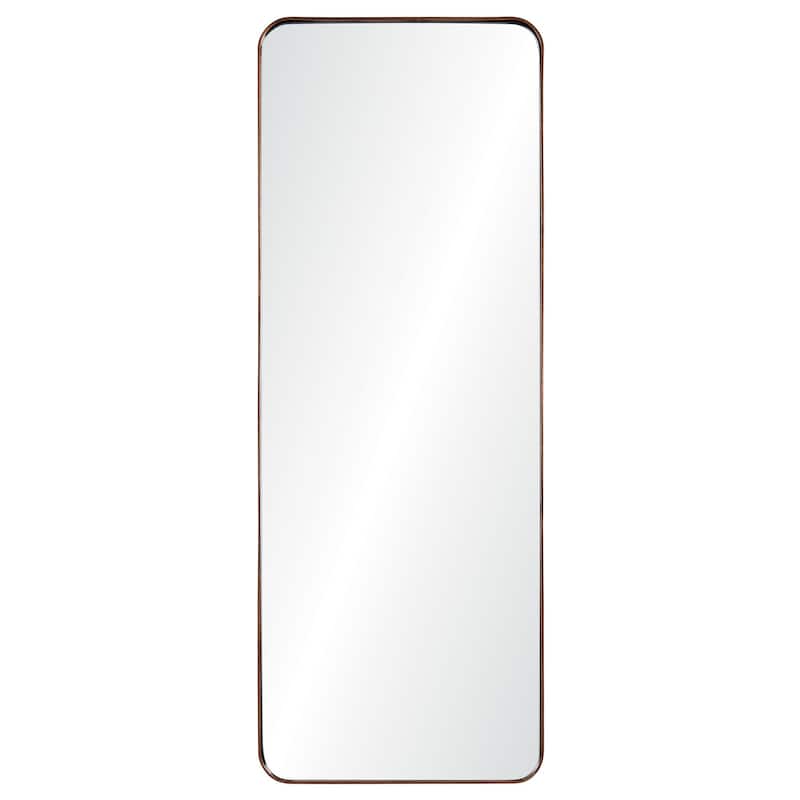 53" Silver Finished Metal Framed Beveled Rectangular Wall Mirror
