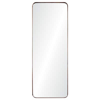 53" Silver Finished Metal Framed Beveled Rectangular Wall Mirror