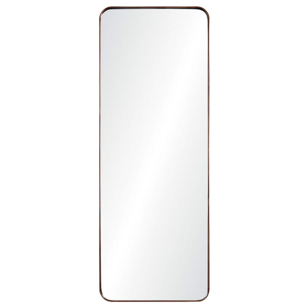 53" Silver Finished Metal Framed Beveled Rectangular Wall Mirror