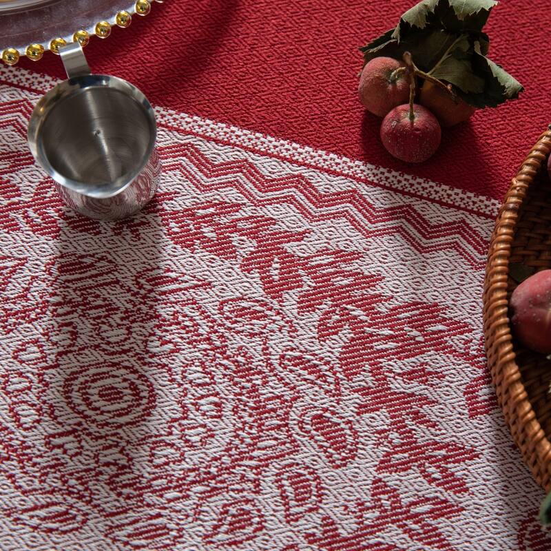 High Quality Washable Cotton Linen tablecloths, Wrinkle Resistant Washable Dining Room Table Cloths for Rectangle Tables