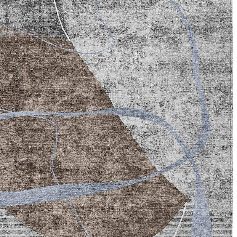 HomeRoots Abstract Transitional Rectangle Outdoor Rug