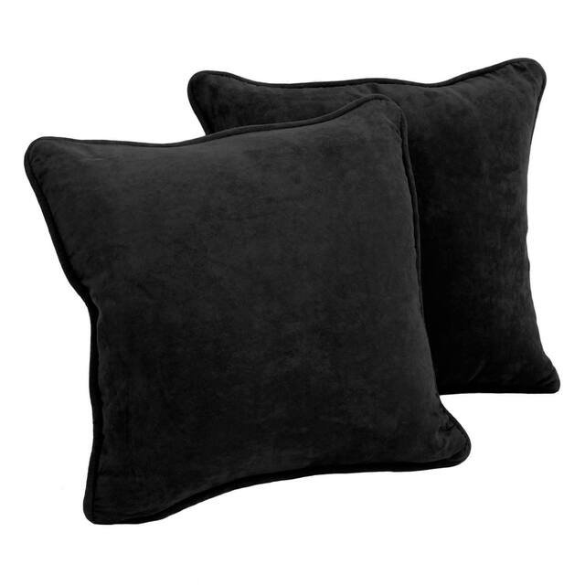Porch & Den Blaze River 18-inch Microsuede Throw Pillow (Set of 2) - Black