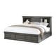 preview thumbnail 4 of 3, Wooden Queen Bed with Storage Space in Dark Gray