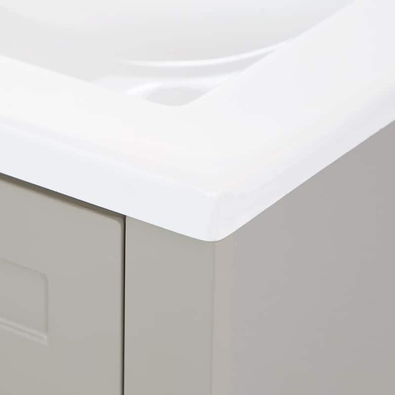 Spring Mill Cabinets Wyre 24" 2-Door Bathroom Vanity With White Sink Top