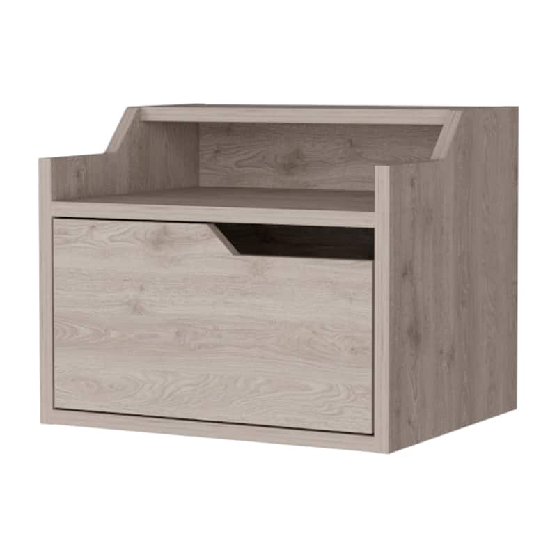 Wooden Double Shelf Hanging Bedroom Nightstand