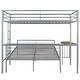 preview thumbnail 13 of 16, Twin Over Full Metal Bunk Bed with Desk, Ladder and Quality Slats for Bedroom