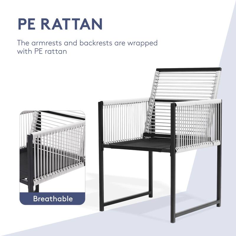 3-Piece PE Rattan Patio Conversation Set