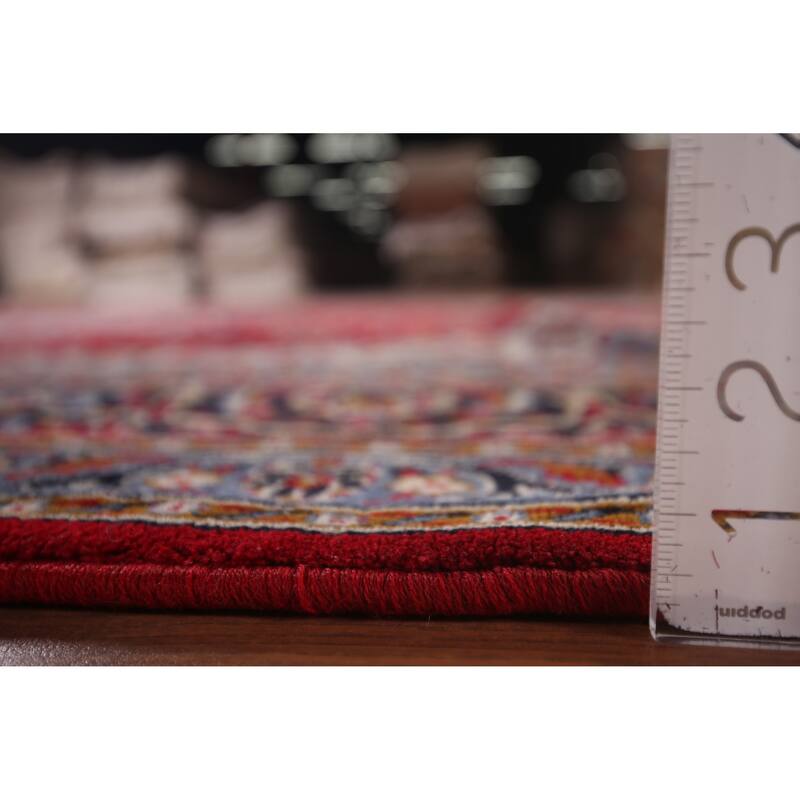 Floral Red Kashan Turkish Rug Machine Made Living Room Carpet - 9'7" x 12'5"