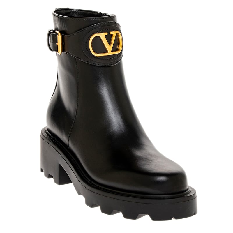 Valentino VLogo Signature Calfskin Ankle Boots - 39 EU