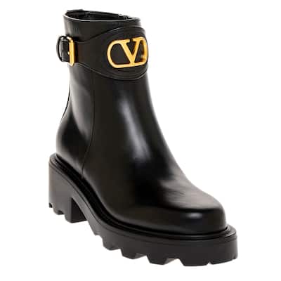 Valentino VLogo Signature Calfskin Ankle Boots