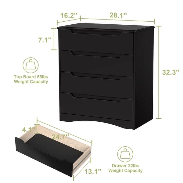 dimension image slide 0 of 5, 3/4/5/6 Drawer Dresser, Chest of Drawers with Large Storage, Tall Dresser and Organizer Wooden Cabinet