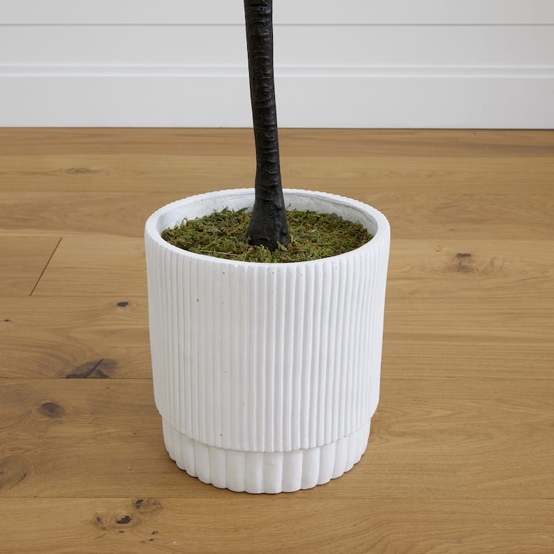6' Artificial Cherry Blossom Tree with White Decorative Planter