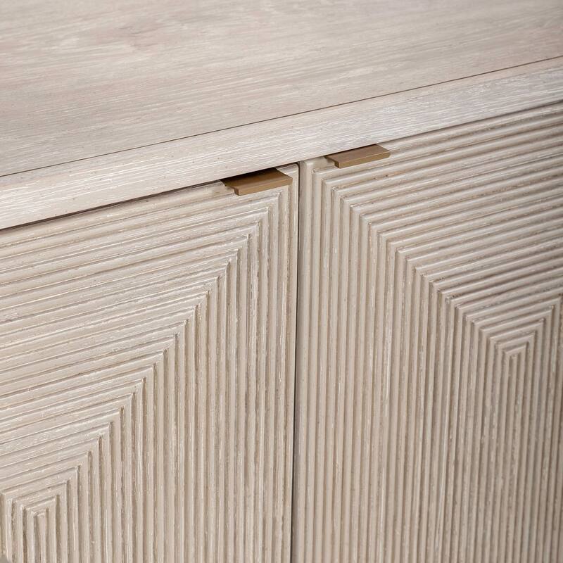 Kinsley Washed Taupe 4 Door Accent Cabinet