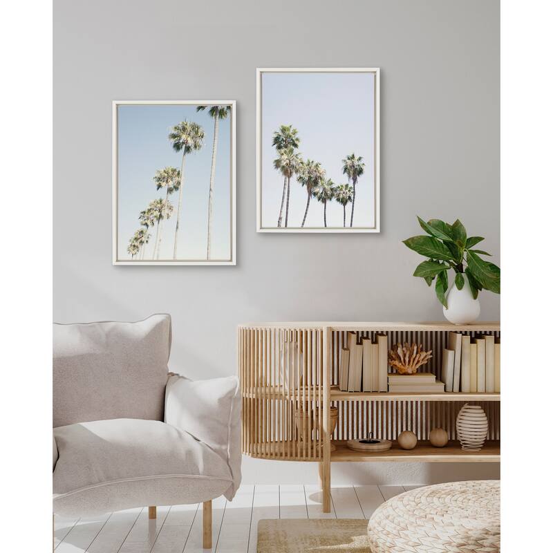 Kate and Laurel Sylvie Palm Row Framed Canvas by Caroline Mint