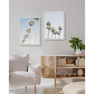 Kate and Laurel Sylvie Palm Row Framed Canvas by Caroline Mint