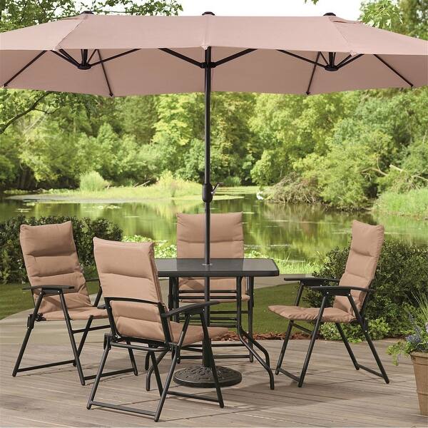 Shop Black Friday Deals On 15ft Large Patio Twin Umbrella Outdoor Garden Market Sunshade Crank Overstock 31706347