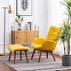 preview thumbnail 2 of 50, Carson Carrington Aasen Silky Velvet Tufted Accent Chair with Ottoman Yellow