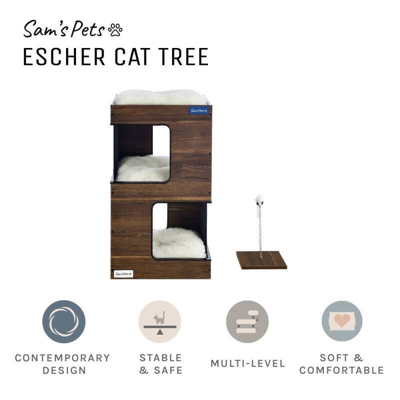 Escher Cat Tree 23.5'' in Dark Walnut