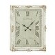 preview thumbnail 2 of 16, White Wooden Carved Acanthus Floral Wall Clock with Distressing