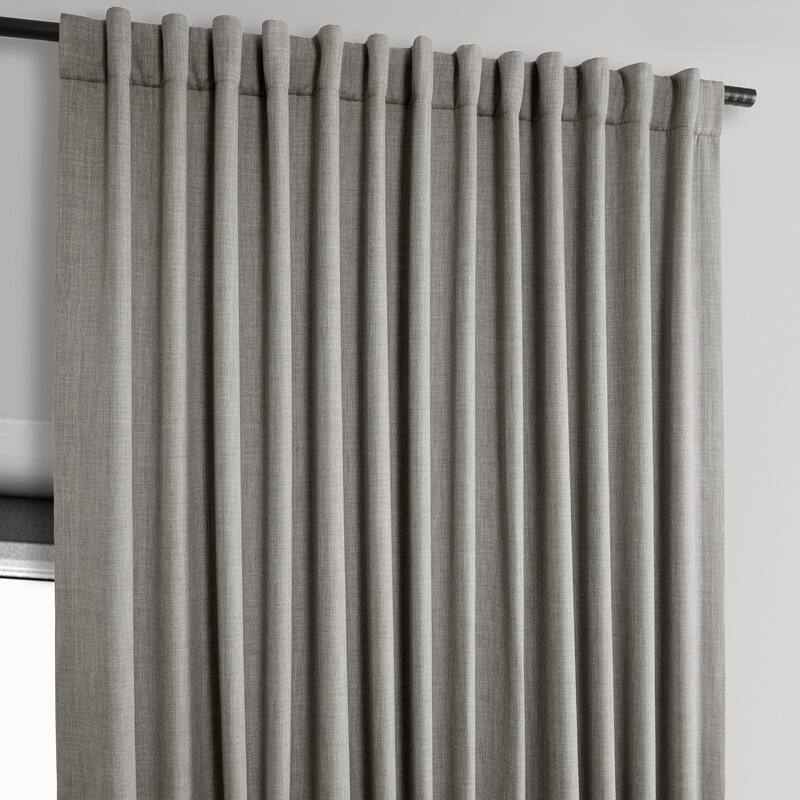 Exclusive Fabrics Faux Linen Extra Wide Room Darkening Curtains Panel - Versatile Privacy Drapery for Wide Windows (1 Panel)