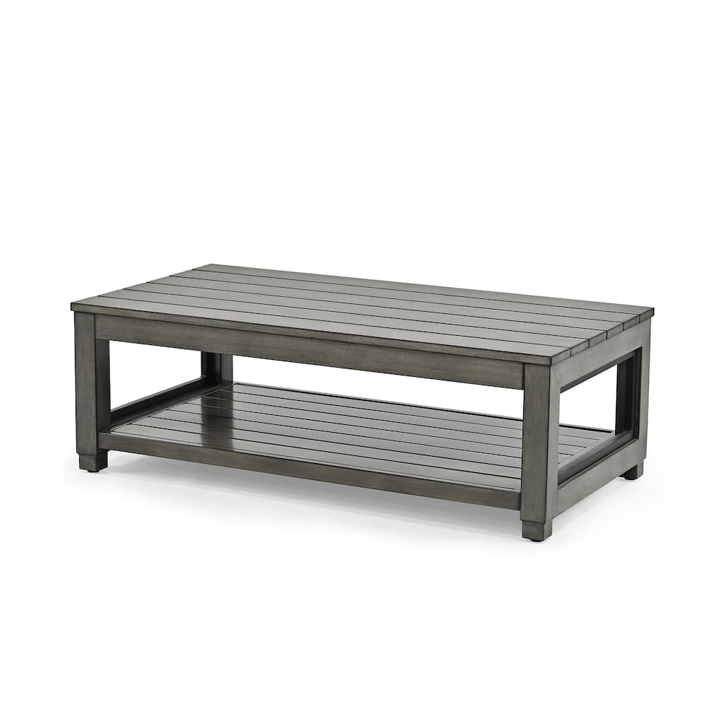 Outdoor Distressed Aluminum Patio Coffee Table