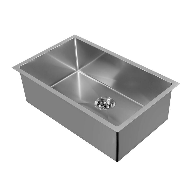 Whitehaus Noah Plus 33" Single Basin Kitchen Sink for Undermount or - Gunmetal