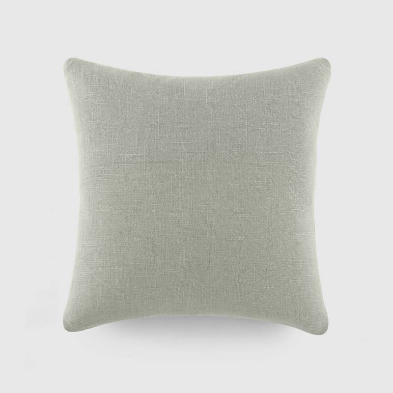 Washed and Distressed Cotton Decor Throw Pillow in Stone Washed
