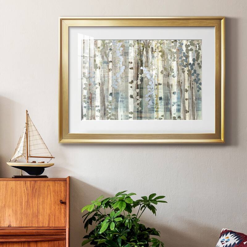 Birch Wood Meadow Premium Framed Print - Ready to Hang