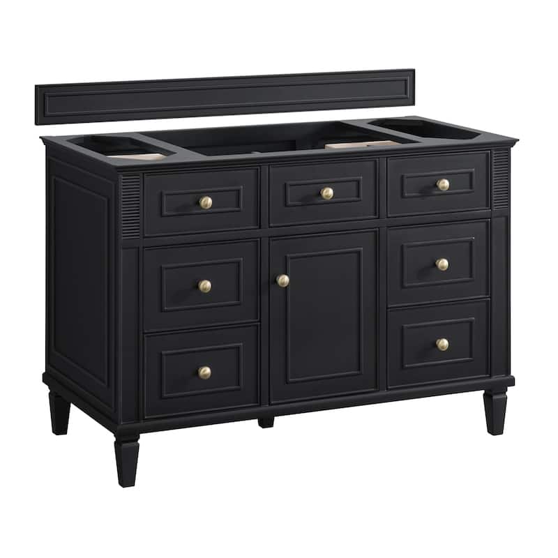 James Martin Vanities 424-V48 Lorelai 48" Single Basin Wood Vanity - Black Onyx - Anthracite Finish