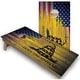 preview thumbnail 1 of 4, Solid Wood Cornhole Boards - Gadsden & USA Flag Design Premium 2x4 (24" x 48") - Include ALL Accessories