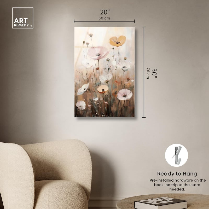 Delicate Flowers in Bloom Acrylic by Art Remedy, Ready to Hang