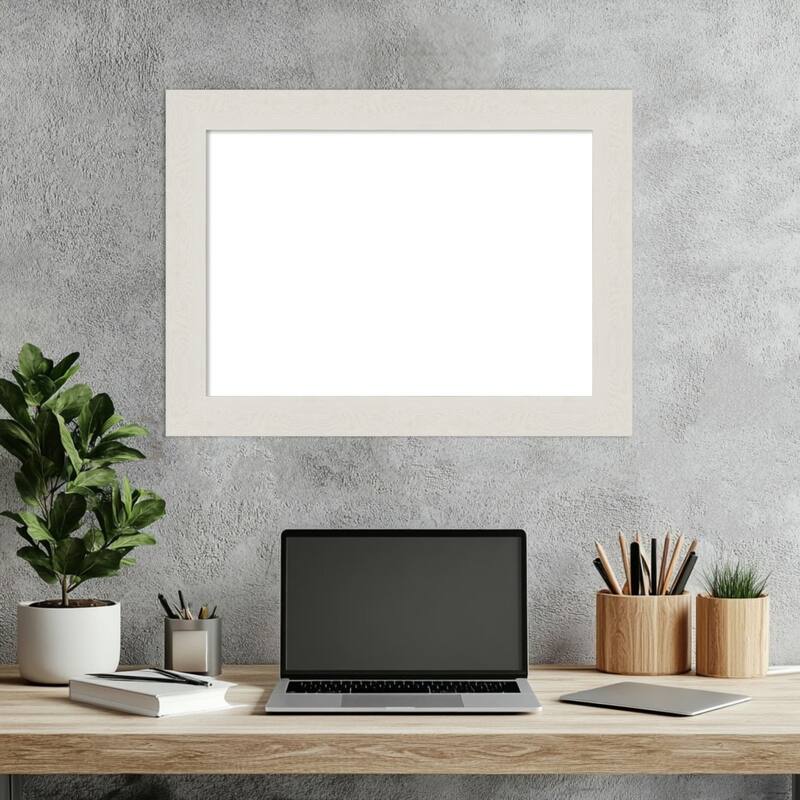 Amanti Art Rustic Plank Espresso Narrow Framed Dry Erase Magnetic Board