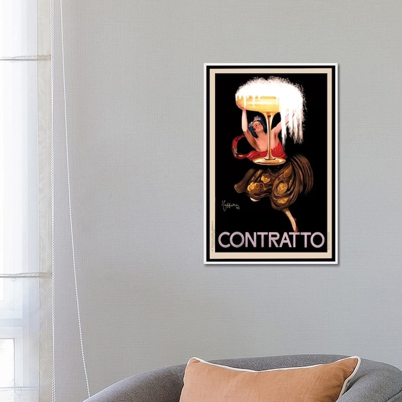 iCanvas "Contratto Alcoholic Beverages Vintage Print" by Top Art Portfolio Framed Canvas Print