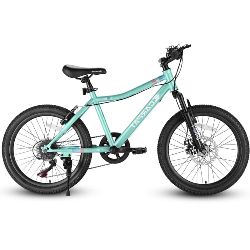 20 In. Steel Mountain Bike with 7 Speed for Kids - Green