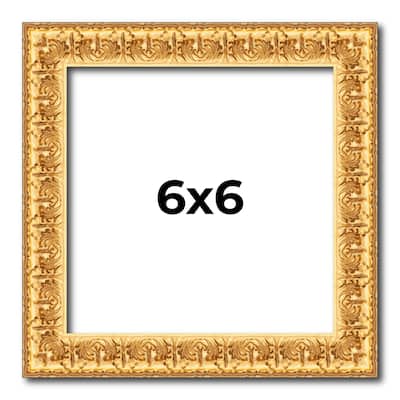 6x6 Frame Gold Real Wood Picture Frame Width 1 inches | Interior Frame