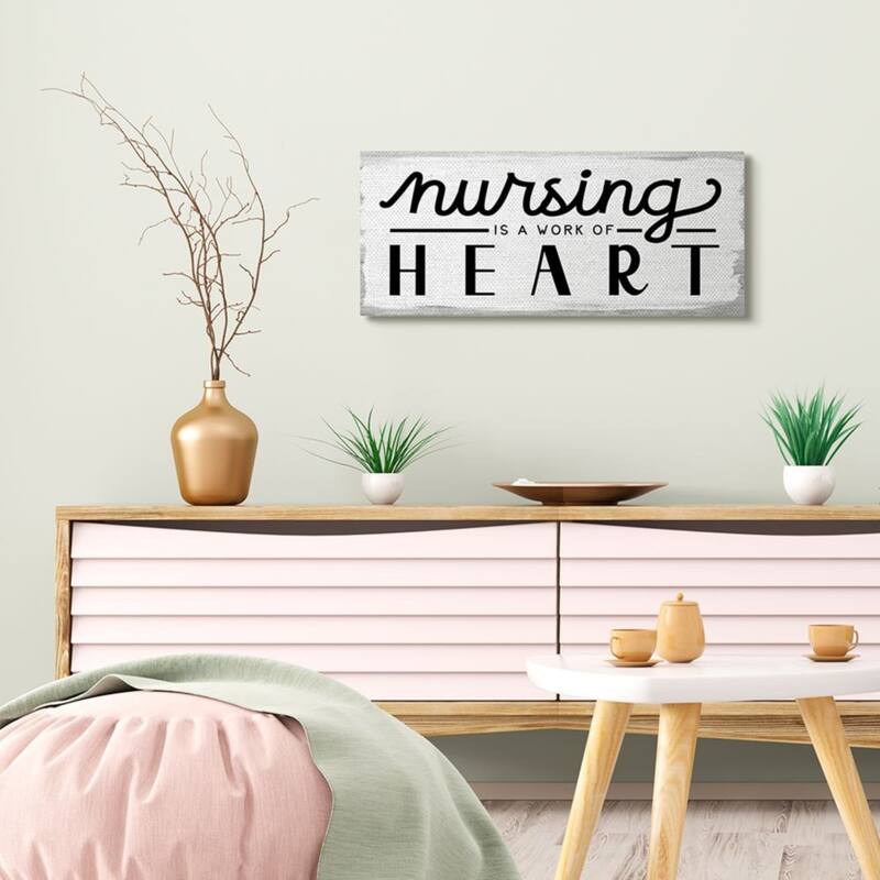 Stupell Nursing is Work of Heart Charming Appreciation Sign Canvas Wall Art