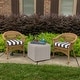 preview thumbnail 3 of 4, Casual Cushion Stripe Sunbrella® Fabric 1-Piece Outdoor Wicker Seat Pad, 19.5"W x 19.5"L - 19.5"W x 19.5"L