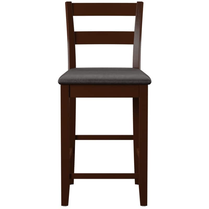 Linon McGrath Espresso Wood Counter Stool - Single - Espresso - Counter Height