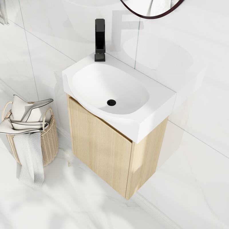 Beingnext 16''/20''/24"/30"/36" Bathroom Vanity with Sink, Floating Bathroom Vanity with Soft Close Door