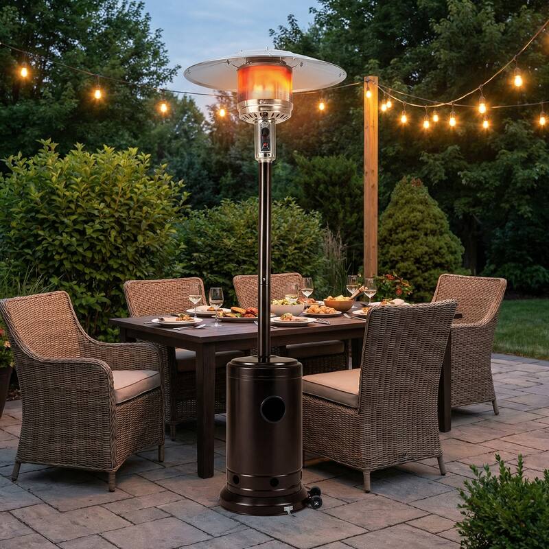 Gymax 50000 BTU Patio Propane Heater w/ Stainless Steel Burner & Safe