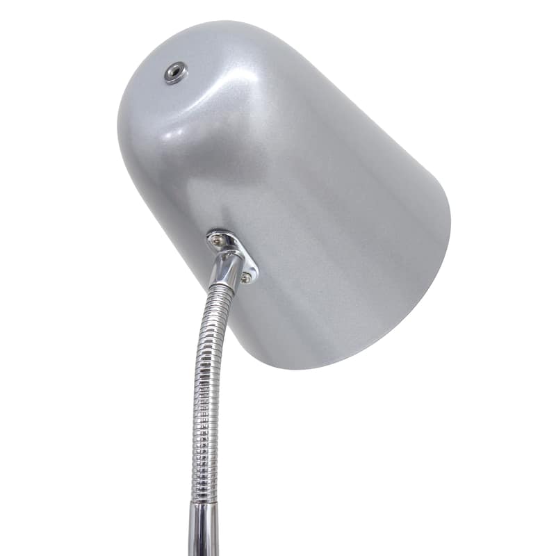 Minimalist Metal Gooseneck Desk Lamp with Adjustable Chrome Arm Modern Task Lighting Multiple Colors