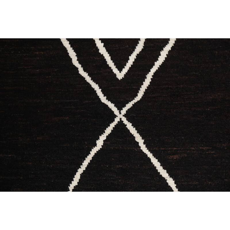 Vegetable Dye Moroccan Oriental Wool Area Rug Handmade Foyer Carpet - 5'5" x 7'11"