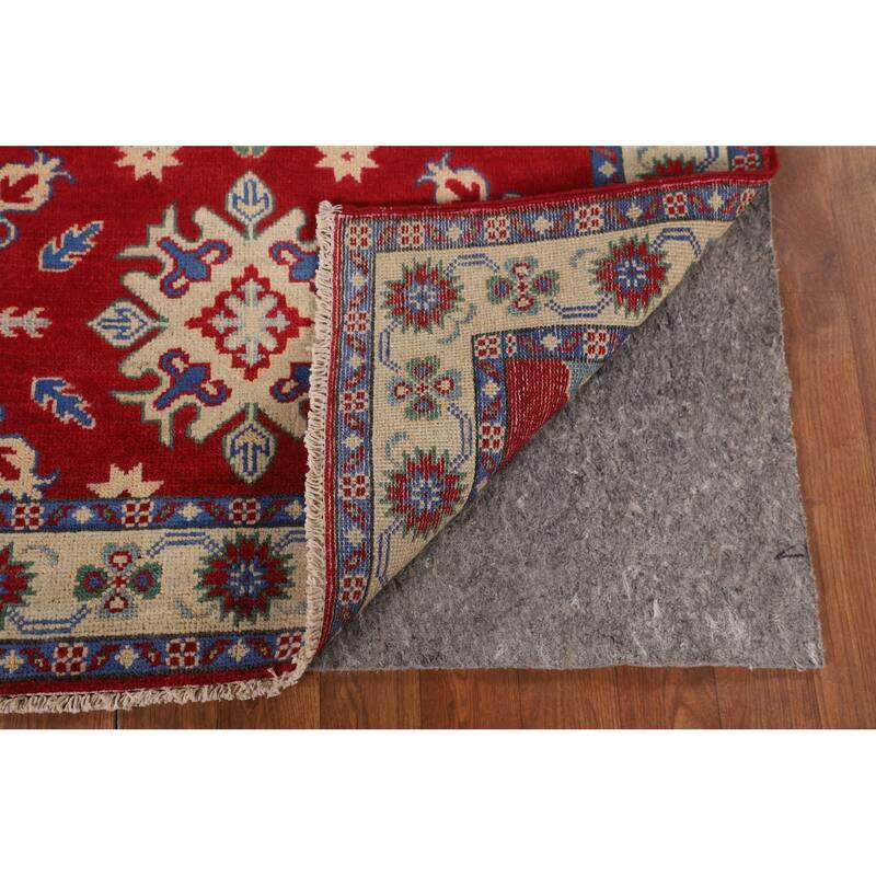 Red Kazak Accent Rug Handmade Wool Carpet - 3'4" x 4'8"