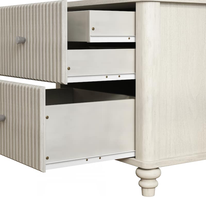Charming Mid Century Modern Nightstand with Multiple Drawers and Versatile Use