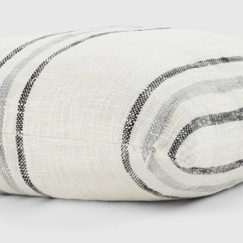 Yarn-Dyed Cotton Decor Throw Pillow in Framed Stripe