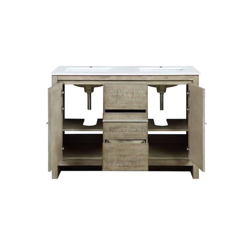 Lafarre 30 in W x 20 in D Rustic Acacia Bath Vanity and White Quartz Top