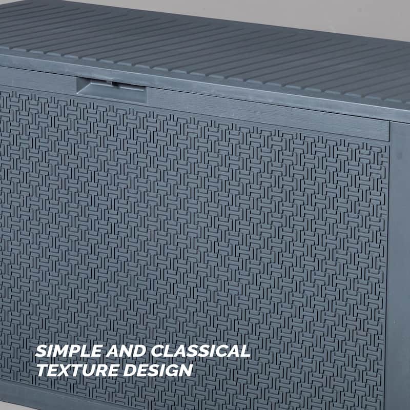Lockable Outdoor Garden Storage Box for Cushions, Toys and Tools - 45.67x 19.49 x 23.23 Inches