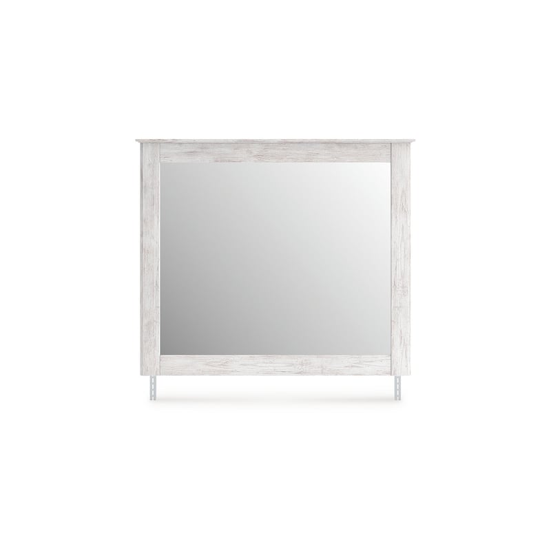 Signature Design by Ashley Allihauser White Bedroom Mirror - 44" W x 2" D x 37" H